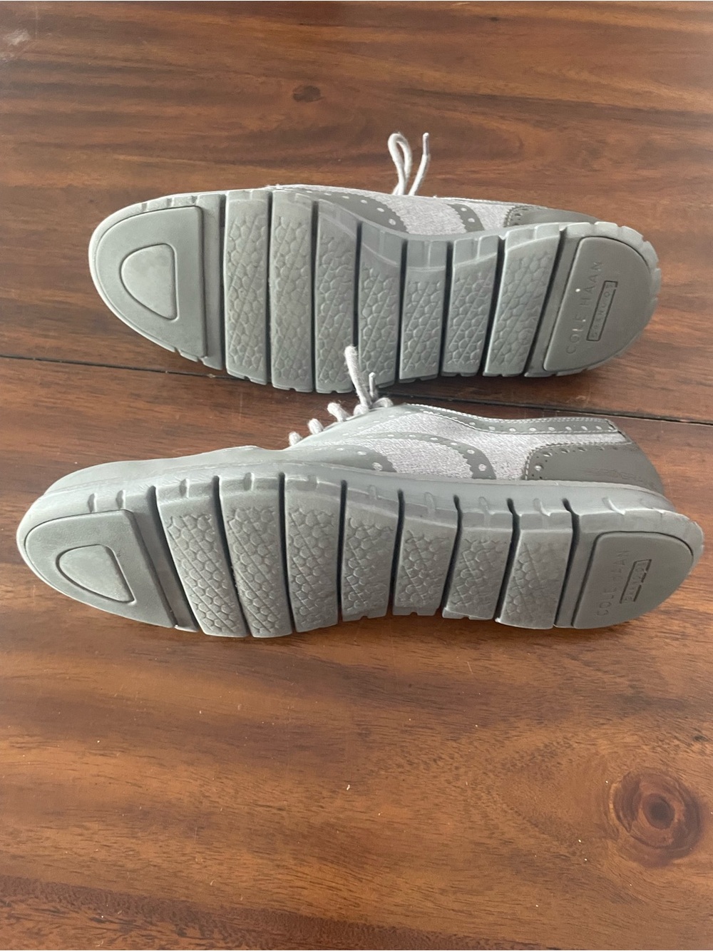 Cole Haan Light Gray Wingtip Derby Shoes - Picture 3 of 4